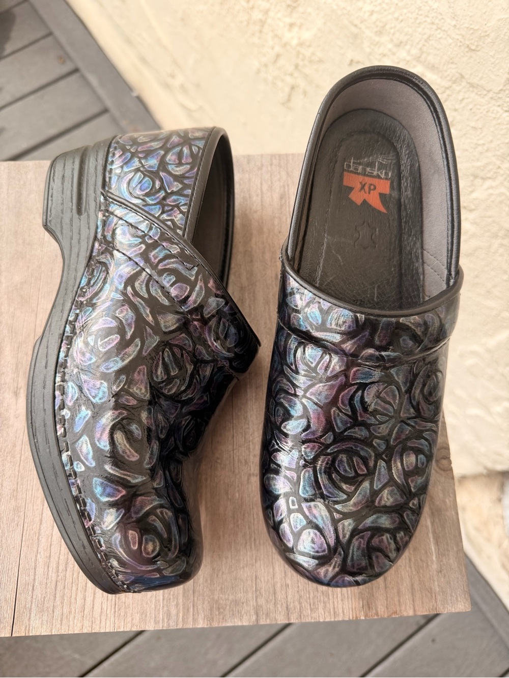 Dansko XP Iridescent Floral Clogs size: 38